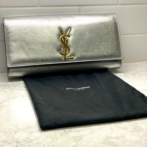 YSL Classic Monogram Leather Long Clutch